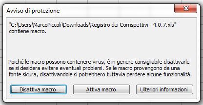 Attivazione MACRO